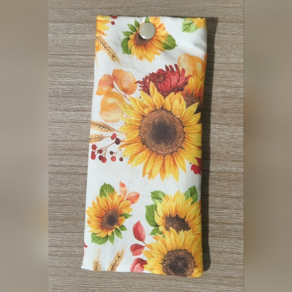 Accessories - Handmade Sunflower Padded Eyeglass Case or Sunglass Case with Snap Closure